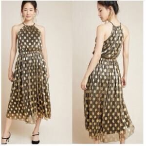 Anthropologie Sunday In Brooklyn Confetti Halter Midi Dress Sz S MSRP: $180